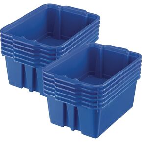 Really Good Stuff-160074GRN Stackable Plastic Book and Organizer Bins for Classroom or Home Use – Sturdy, Colored Plastic Baskets (Set of 12)