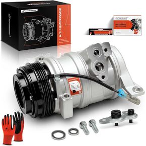 A-Premium AC Compressor with Clutch Compatible with Chevrolet, GMC Models - Silverado, Suburban, Sierra, Avalanche, Express, Tahoe, Yukon, Escalade, & More - with 2 Mounting Holes