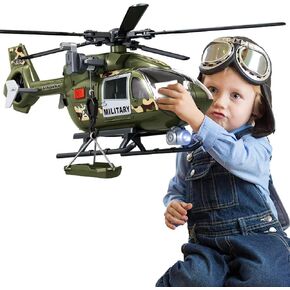 Kids Toys for 3 4 5 6 7 Years Old Boys, Large Helicopter Toy,Police Toys Crane Toy with Lights and Sounds,with Cargo Basket,Toddlers Gifts