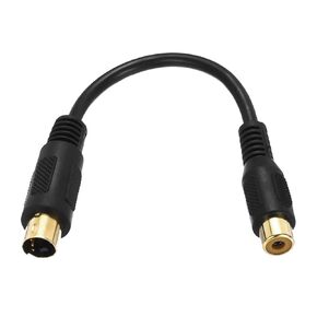MECCANIXITY S Video Cable 0.5ft, 4 Pin S-Video Male to RCA Female Composite Adapter Converter Transfer for TV Receiver Monitor