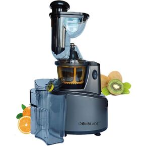 EMB Ironblade IBLJU20 Cold Press Slow Juicer, High-Yield Extraction, Quiet 55dB Operation, 75mm Wide Chute, Full Copper Motor, BPA-Free, Easy to Clean for Fruits & Vegetables