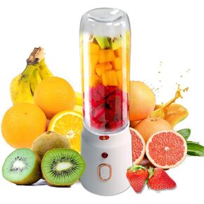 Mini Juicer Blender Portable, Personal Size for Smoothies and Shakes, 500 ML, USB Rechargeable, Fresh Juicer Cup, Two Bottle, Home, Kitchen, Gym, Office, Travel, Easy to Clean