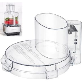DFP-14NWBCT1 استبدال Clear Food Processor Work Work Work with 4 علامات تبويب قفل ، متوافقة مع معالج الطعام Tritan Cuisinart فقط يناسب DLC-005AGTXT1 ، نموذج DFP-14 ، DFP-4BCN ، DFP-14BCHN