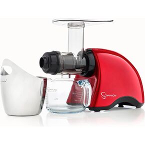 Cold Press SANA 707 Classic Horizontal Single Auger Slow/Low Speed Juicer | Easy Clean, Powerful Motor, Auto Feed, Compact, Celery Attachment, Frozen Desserts, Pasta Extrusion, 15 Year Warranty, White