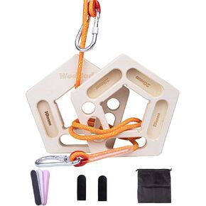 Hang Holds for Rock Climbing,Hangboard Rock Climbing,Includes 3 Kinds of Finger Files,2pcs Finger Rubber Pads,2pcs Climbing Ropes with Strap Hooks,1pcs Carry Bag,Finger Strengthener for Anywhere