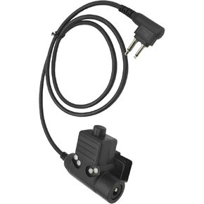 2 Pin U94 Ptt System for Motorola Walkie Talkie CLS cp dep bpr rdu rmu Series 2-Way Radios(with NATO-us Military Wiring,Black,Wired)