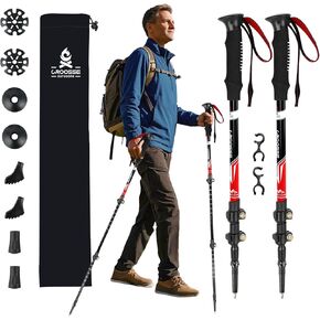 Lightweight Collapsible Trekking Poles for Hiking – 2 Pack Adjustable Hiking Poles, Aluminum Walking Sticks for Skiing, Nordic Walking, Retractable Walking Sticks for Seniors, Women, Men