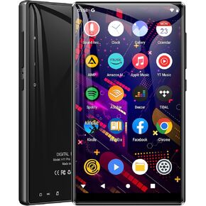160GB MP3 Player with Bluetooth and WiFi，Music Player with Spotify，Deezer，Pandora，Amazon Music， 5" IPS Touch Screen 1080P Android MP3 MP4 Player for Kids with Audible，Speaker