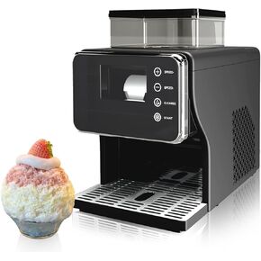 Shaved Ice Machine, Portable Ice Maker with Rapid Cooling and Food-Grade Stainless Steel Material, Adjustable Snowflake Ice Making Speed, Ice Cream Maker for Home, Office, Restaurant, Bar, Party