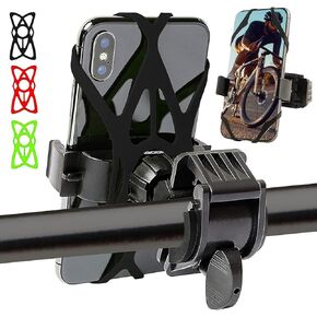 Bike Motorcycle Phone Mount, 360° Rotatable Cell Phone Holder for Smartphones up to 3.7″ Secure, Easy to Install Bike Stand for iPhone, Galaxy, Android and More