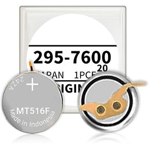 295-7600 Battery, Compatible with Citizen Eco-Drive 295-76/295-7600 A930 A980 B020 B023 A930 A980 MT516 MT516F Sealed Capacitor Rechargeable Battery