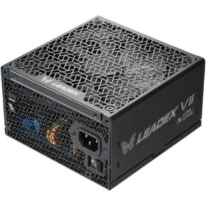 Super Flower Leadex VII XG 1300W 80+ GOLD ، CYBENICS PLATINUM ، COLLE MODULAL ، ATX 3.1 & PCIE 5.0 ، W/12VHPWR Cable (2x8pin - 16Pin الأصلي) ، مزود الطاقة ، FDB Fan ، SF -1300F14XG ، الإصدار الأسود