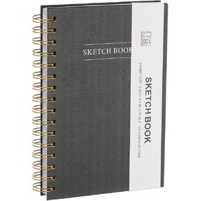 PATIKIL 8.6x5.6 Hardcover Spiral Bound Sketchbook, 100 Sheets 110GSM/74lb Artistic Blank Drawing Sketching Pad Rectangle Sketch Pad Notebook for Adult Beginner Artist, Blue
