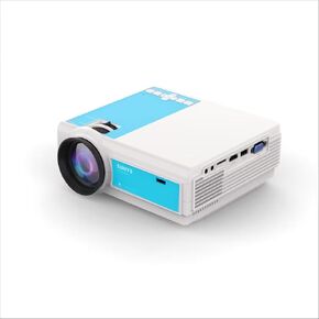 Projector with WiFi and Bluetooth, Native 1080P 12000L 4K Supported, Outdoor Movie Projectors Compatible with iOS/Android/HDMI/USB (White-Blue)