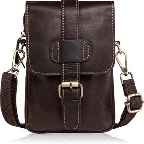 Hengwin حقيبة جلدية من Hengwin من أجل الحزام ، محفظة Crossbody حقيبة Crossbody ، حقيبة حزام الهاتف الخلوي مع حزام مقطع من أجل iPhone 16 Pro Max 15 Pro Max Samsung Galaxy S25 Ultra (Coffee)