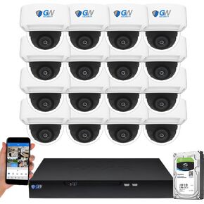 GW Security 16 Channel NVR UltraHD 4K Face Recognition NDAA & TAA Compliant Security Camera System with 16 x 8MP @25FPS Outdoor 2.7-13.5mm Motorized Zoom PoE Dome Cameras, 10 Smart AI Functions