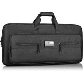 CVLIFE 28 Inch Soft Rifle Case, Upgraded Double Tactical Rifle Bag, Lightweight Shotguns Case for Gun Transportation and Storing, Extra Pockets for Gun Accessories, Outdoor Hunting Shooting, Black