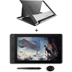 HUION KAMVAS Pro 16 Drawing Tablet with Screen, 15.6inch Graphic Tablet Full Laminated Anti-Glare Glass 6 Hot Keys Adjustable Stand, Art Tablet for Drawing, Writing, Design, Work with PC/Mac/Linux