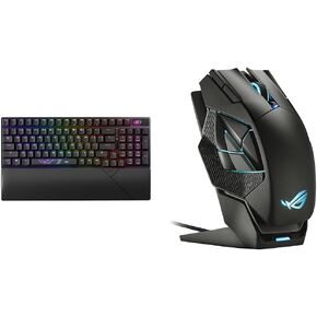 ASUS ROG Strix Scope II 96 Wireless Gaming Keyboard & ROG Spatha X Wireless Gaming Mouse (Magnetic Charging Stand