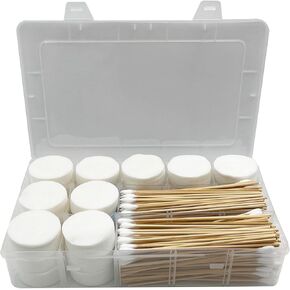 Gun Cleaning Supplies 2 Inch Round Gun Cleaning Patches Pad with Round/Pointed Tip Cotton Swabs Long Bamboo Gun Cleaning Swabs for Pistol Rifle Handgun Maintenance in Storage Box