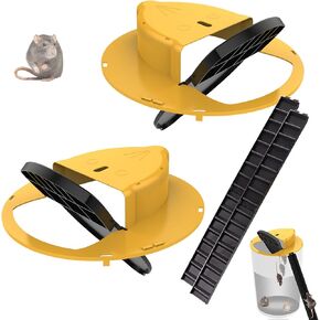 Mouse Trap Bucket Flip Lid, Auto-Reset Bucket Lid Mouse Traps, for Indoor Outdoor, Compatible 5 Gallon Bucket, Mouse Traps Compatible, Humane or Lethal Bucket (Without Barrel) (1 PCS)