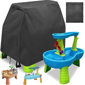 Kids Water Table Cover for Step2 Rain Showers Water Table, Outdoor Sand Water Play Table Toys Cover for Toddlers 1-3 Waterproof Sunshade Dust Cover Outdside Water Table Accessories-Cover Only