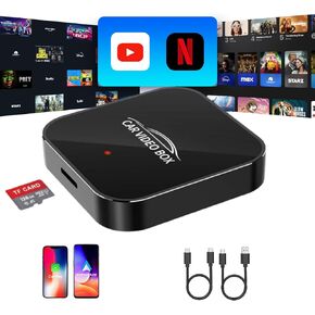 5 in 1 Wireless CarPlay Adapter with Netflix YouTube, 2025 New Carplay Wireless & Android Auto Adapter Converts Wired to Wireless Carplay Dongle Magic CarPlay Ai Box Streaming Video for iPhone/Android