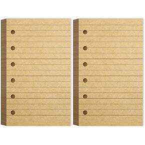 Ireer 200 Sheets Blank Lined Paper Refill for 3 x 5 Binders 6 Ring Memo Paper Mini Ruled Filler Books Planner Inserts(White)