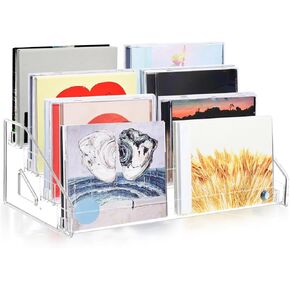 4 Tiers CD COD ، 12 بوصة تخزين الأقراص المضغوطة لا يوجد أداة ضرورية تجمع ما يصل إلى 24 حالة قياسية من CD Casers واضحة معرضة عرض لبطاقات التداول بطاقات العمل والملصقات