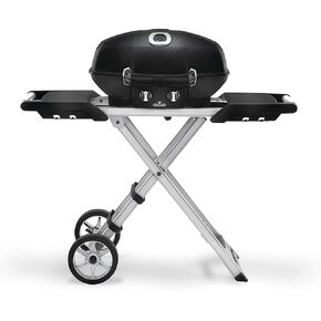 Napoleon - TravelQ PRO285X Portable Propane Gas Grill with Scissor Cart, Black, 2 Burners, For Tailgating, Camping, And Small Outdoor Spaces