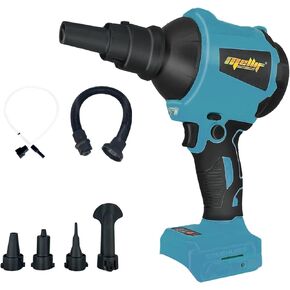 Mellif High Compless Air Duster لبطارية Makita 18V - 3 سرعات ، محرك 50000 دورة في الدقيقة بدون فرش ، ضوء LED ، 7 ملحقات متعددة الاستخدامات - مثالية للوحة مفاتيح الكمبيوتر الشخصي ، لعبة البلياردو (البطارية غير المدرجة) ، الأزرق