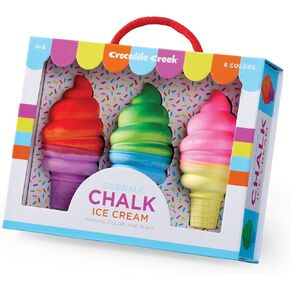 Crocodile Creek Sidewalk Chalk - Outside Art Set for Kids Ages 3 and Up - Encourages Creativity, Fun, and Outdoor Play - Ideal Playground Toys - Includes 6 Race Car-Shaped Pieces of Chalk