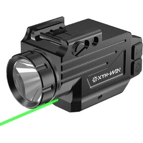 1000 Lumens Light Laser Combo with Strobe Function, Tactical Green Laser Sight and High Power Weapon Flashlight Fits for Picatinny Rail & Full Compact Rail,Aluminum Shell,Magnetic Rechargeable
