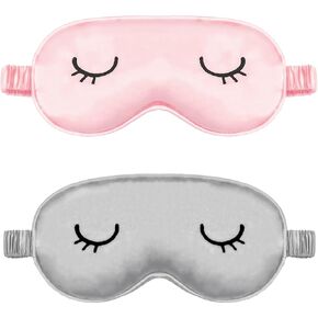 2 Pack Silk Dot Sleep Eye Mask Dot Blindfold with Adjustable Strap