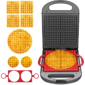Baker’s Friend Breakfast Sandwich Maker, 4 Slices of Panini Grill Press Sandwich Maker, Electric Sandwich Maker with Indicator Light, Grill Cheese & Egg Muffin Sandwich Maker, Aqua