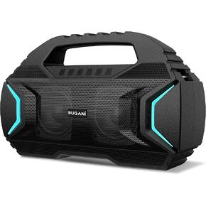 BUGANI Bluetooth Speakers, Party Plus Wireless Portable Speaker, 60W Big Power Dual Pairing True Wireless Stereo Sound, 30H Playtime, Suitable for Party, Outdoor Speaker