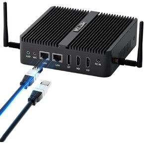 Mini PC N100, Intel Alder Lake N100 (3.4GHz), 8GB DDR4 RAM 256GB NVMe SSD, Fanless Mini PC Windows 11 Pro Supports WiFi6,BT5.2,USB 3.0,4K Triple Display, Dual LAN Industral Mini PC