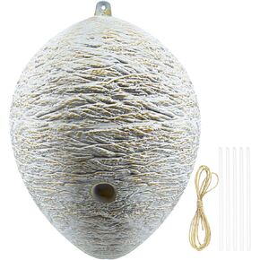 Nest Decoy Wasp Faux Hanging Wasp Hornet Fake Hive Nests Waterproof Wasp Decoy Decoration for Garden Yard Eaves 1 Pack