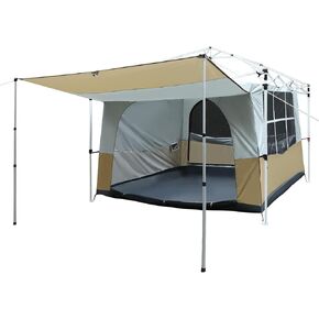 REDCAMP Camping Inner Tent for Pop Up Canopy Tent, Converts 10"x10" Straight Leg Canopy into Camping Tents, Fully Vented Roof, Fit 4-6 Person Khaki (Frame/Shelter NOT Included)