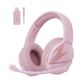 acer 2.4GHz Wireless Gaming Headset | Non-Stop 100H Battery | Dynamic 50mm Drivers | Clear Voice Mic | Bluetooth5.3, 3.5mm | Gaming Headphones for PC, Meeting, Music, PS4 & PS5 Headset- Pink