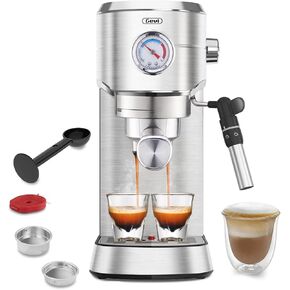 Gevi Barista Pro Espresso Machine, PID Control & Adjustable Shot/Temp, 58mm Commercial Portafilter, Powerful Steam Wand, 2.2L Removable Tank + Barista Kit - Home & Café Use (EzBru 1000)