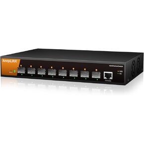 8 Port 10G SFP+ Enterprise Level Switch, L2+ Smart Managed, IPv6, Static Routing, L2/L3/L4 QoS, Link Aggregation/QoS/VLAN/IGMP