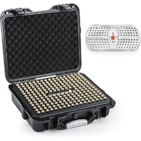 214 Round .308/6.5 Ammo Storage Case with Desiccant, Waterproof Hard Shell Ammo case for 6.5 Creedmoor/6.5 Grendel/6.5×47 Lapua/6.5×52 Carcano/.308 Ammo Storage Box & Transport