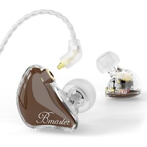 BASN in Ear Monitor Headphones, Triple Driver IEM Earphones with Powerful Bass, Noise Isolation HiFi Stereo Wired Earbuds for Musicians Singers Drummers (Black)