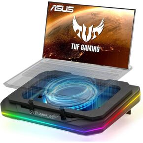 Cooling Pad for Asus TUF Gaming A17 16 A15 A16 A14 F15 F16 F17 Dash 15 F15 Laptop,Cooler with Ultra Powerful Booster Turbo Cooling Fan Can Fast Cooling,6 RGB Light Mode,Adjustable Speed,Touch Start