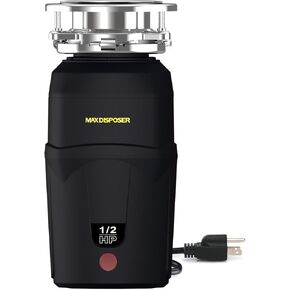 A600 Garbage Disposal 3/4 HP for Kitchen Sink, Food Waste Disposer Fast Continuous Feed Stainless Steel Grind, Quiet, Ease Install, With Power Cord, Powerful Drainage Compact Design 0.75 Horsepower