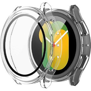 Misxi 2-Pack Hard PC Case with Screen Protector for Samsung Galaxy Watch 5 Pro 45mm, Ultra-thin Scratch Resistant Cover with Tempered Glass for Galaxy Watch5 Pro, Black