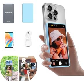 CP5 Lite Vlog Selfie Monitor Screen, 5-inch 1080P Back Rear Camera Mirror, 50M Range One Click Connection for iPhone Selfies, Vlogs, Live Streaming w/Magnetic Blue Case (NO Touchscreen)