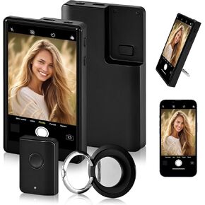 Phone Vlog Selfie Monitor Screen Wireless Connection Bluetooth Remote Control Using Phone Rear Camera for Selfie Vlog Live Stream Real-time Transmission Compatible with iPhone/Android