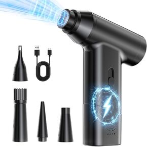 Air Air Duster-300000 دورة في الدقيقة Super Power Air Duster Electric ، محرك مصغر قابل للفرشاة قابلة لإعادة الشحن ، منفاخ متين متين ، منفاخ هواء سريع مضغوط لجهاز الكمبيوتر ، ولوحة المفاتيح ، والخارجية ، والمنزل والسيارة